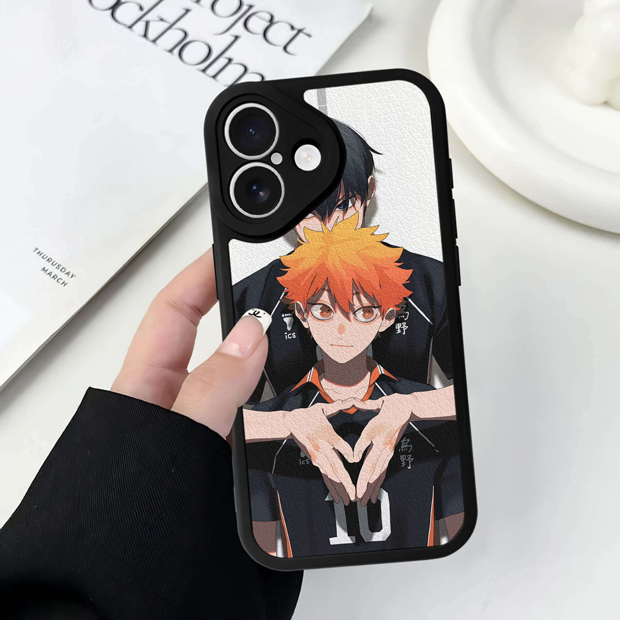 （画像用） ハイキュー!! Haikyu!! 【iPhone 16シリーズ対応】シリコンスマホケース（レザー調） 材質：シリコン